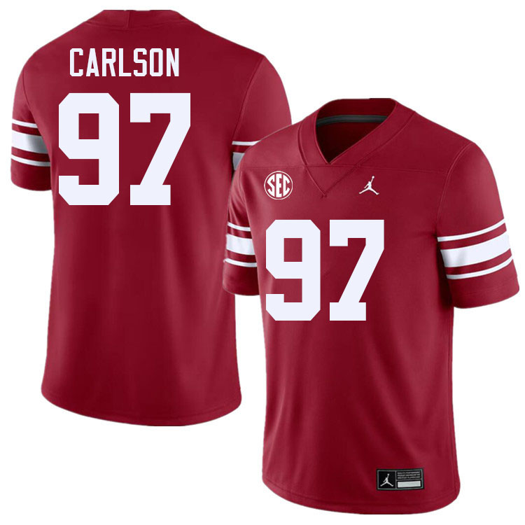 #97 Kyle Carlson Oklahoma Sooners 2024 SEC Conference College Football Jerseys-Throwback